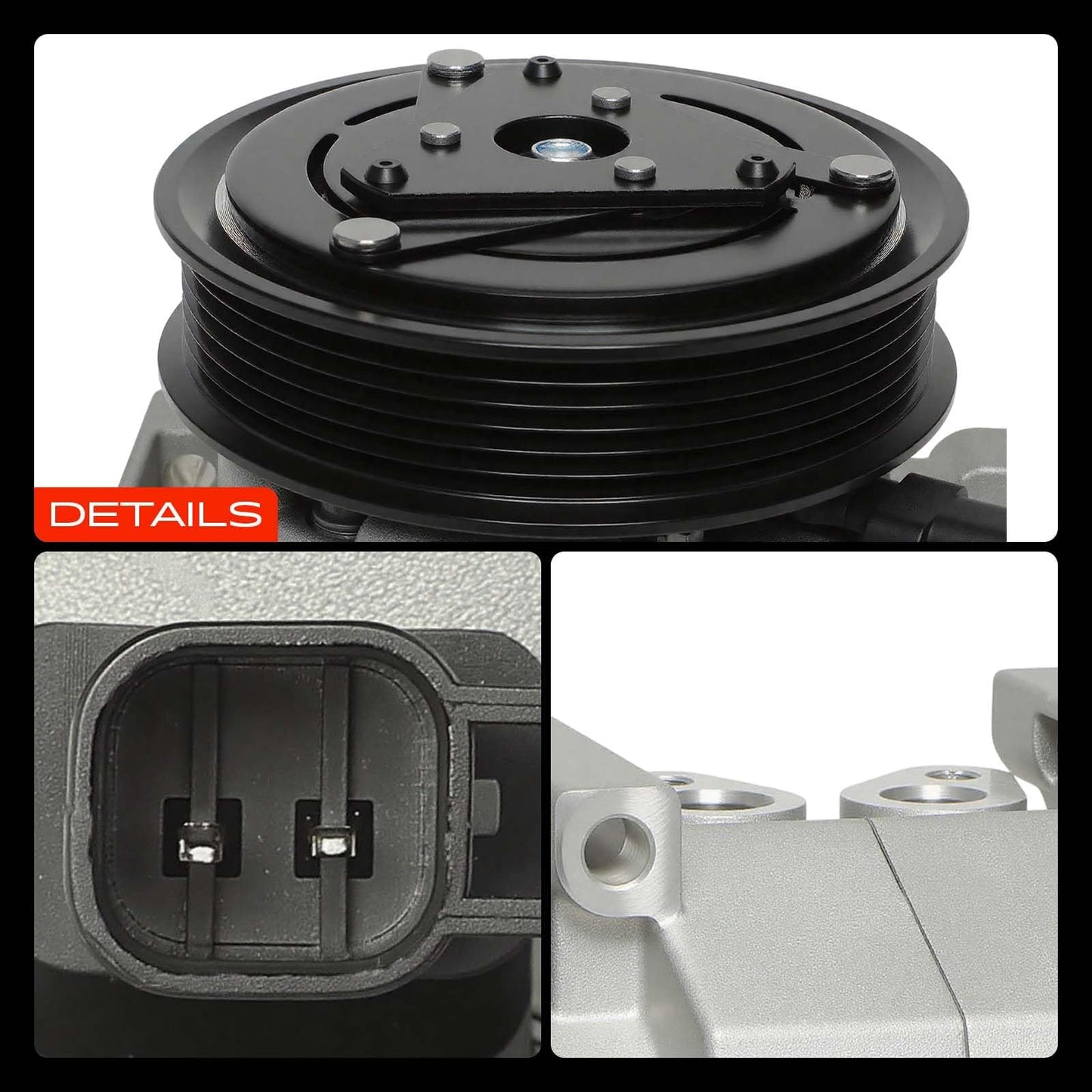 A-Premium Air Conditioner AC Compressor with Clutch Compatible with Dodge Durango 3.6L 2012-2015, with Rear A/C Only