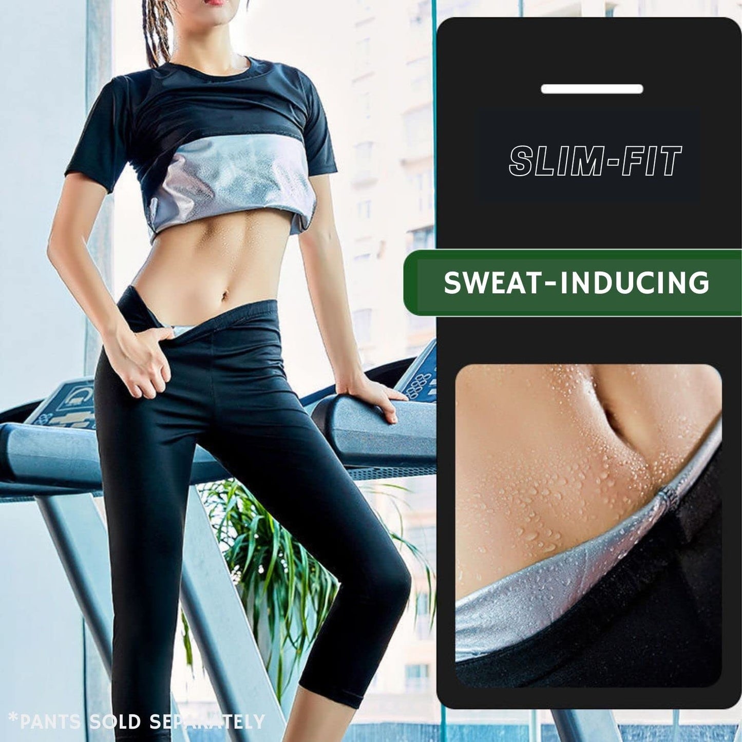Nano Hertz Sauna Sweat Suit Shapewear Top Trainer Workout Body Shaper Sweatsuit Long Sleeve Shirt Women