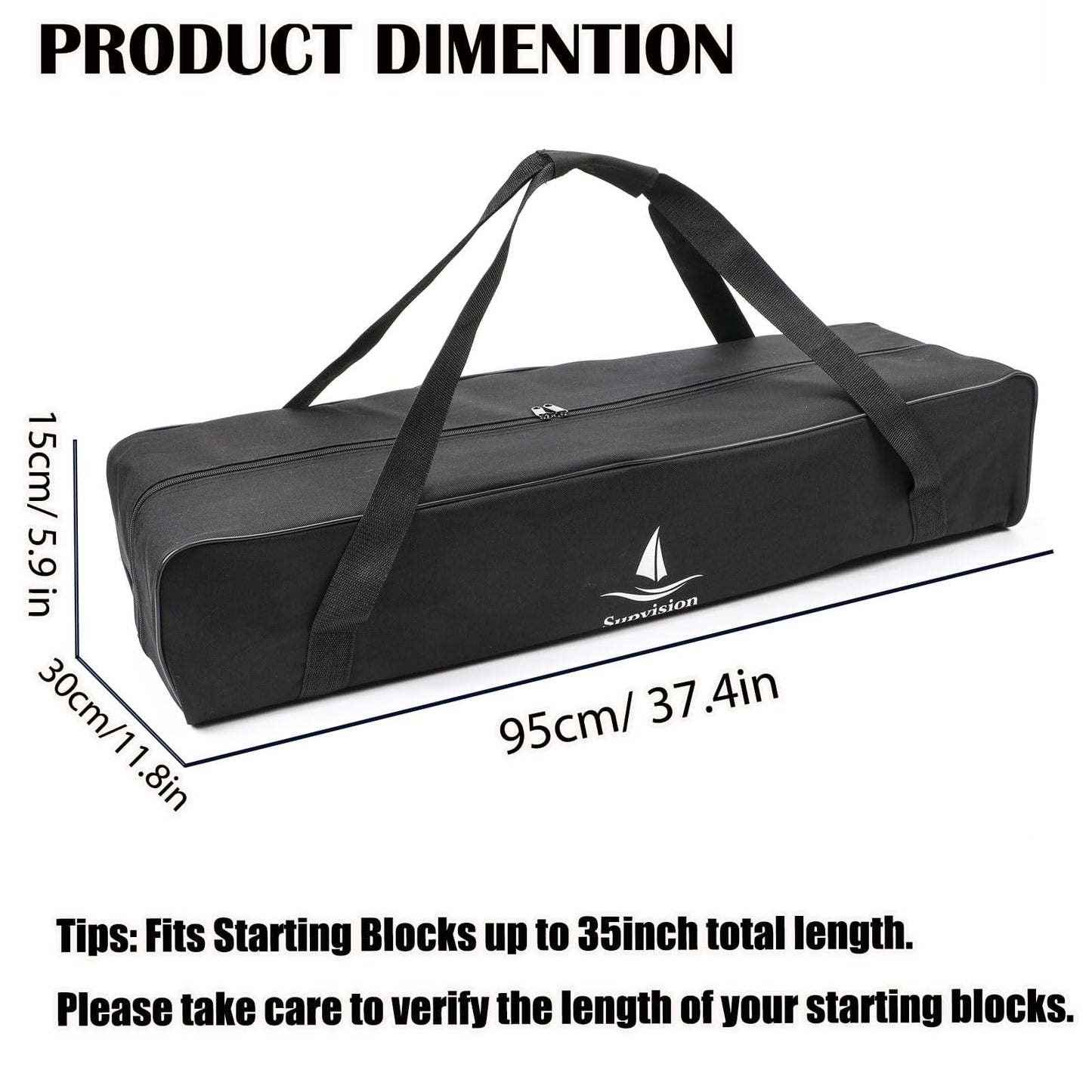Supvision 37.4in Foldable Duffle Bag Fits Starting Blocks with an Overall Length of Less Than 35 Inches Extra Large Travel DuffelTote GymBag with Zippers and Handles Sports Oxford Cloth Bags