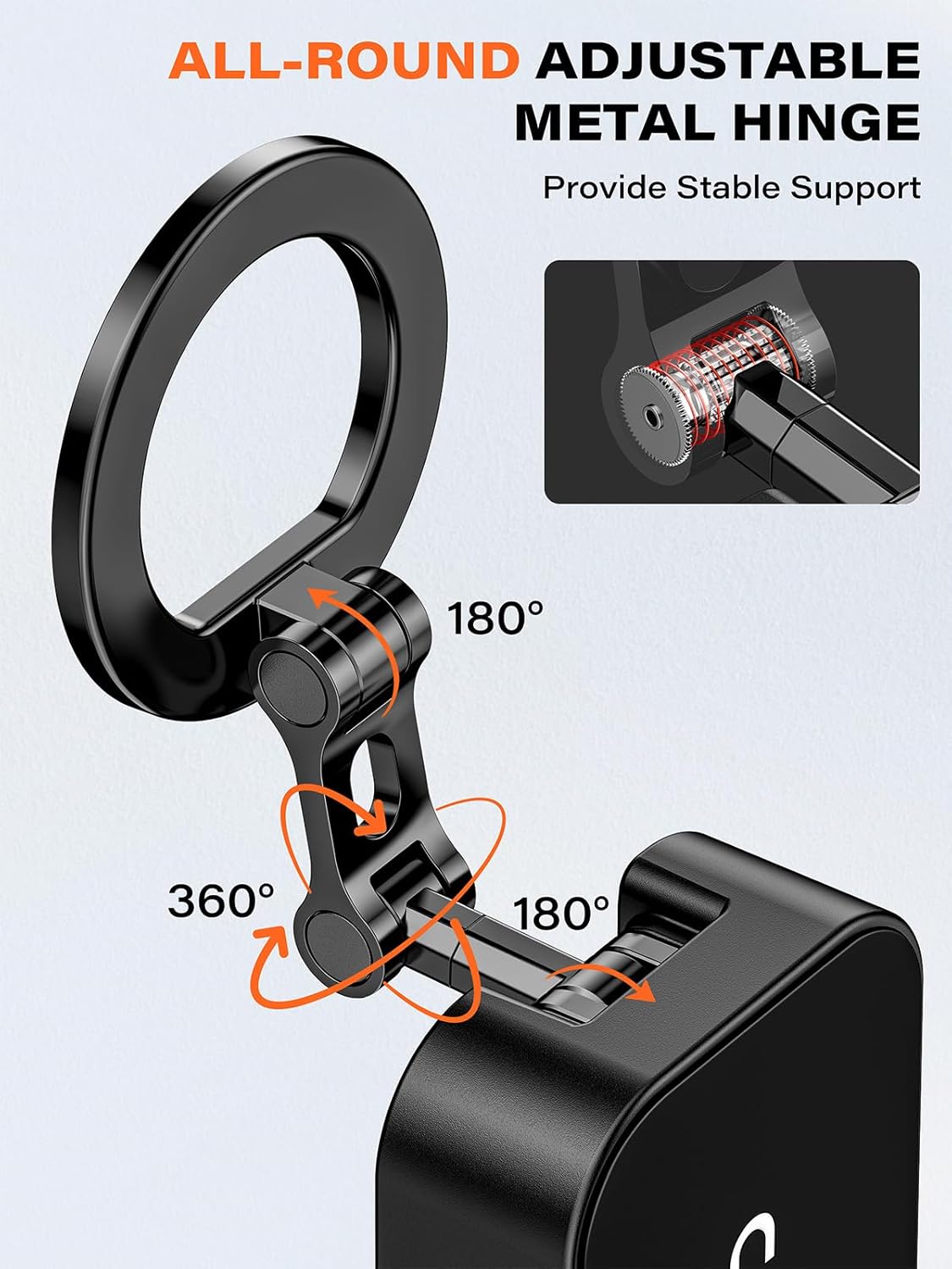 A2C 3-in-1 [20x N52] Magnetic Phone Holder for Gym, Strong Magnets Attach to Metal Surface, Portable Phone Mount