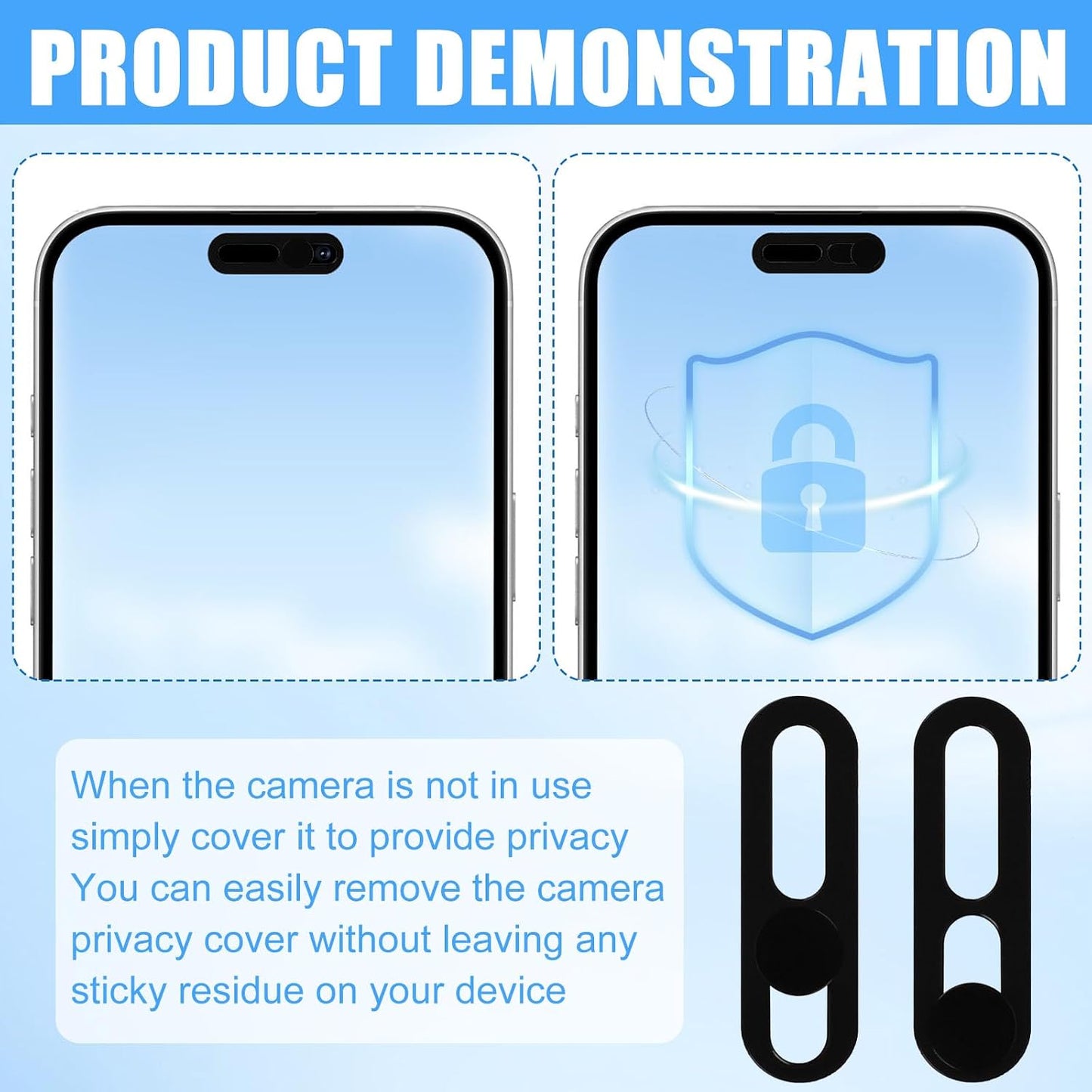 Fukaisu 2pcs 15 16 17 14 17 Front Camera Cover Slide, Ultra Thin Webcam Cover Front Phone Camera Protection to Protect
