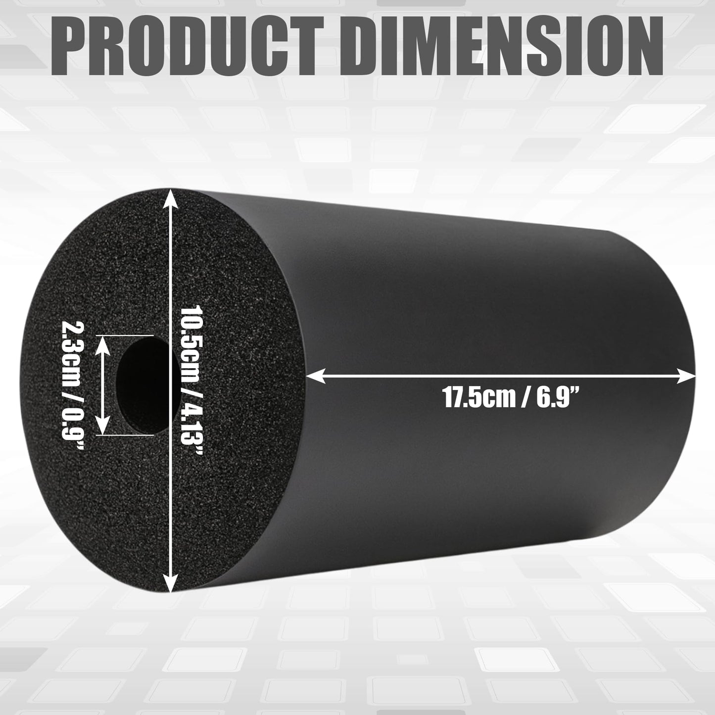 2Pcs Leg Extension Pad Replacement 7 Inch Foot Foam Roller for Weight Bench, PEC Deck, PU High Density Sponge Cover for Home Gym Workout Legs Training Accessories Used for Inversion Table Sit Ups Tube