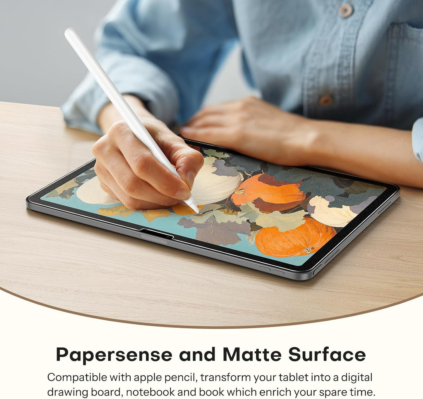 13 Inch M5/M4 (8th/7th Gen,2025/2024), 2 Pack OMOTON PAPERSENSE Paper Screen Protector for iPad Pro Matte Layer