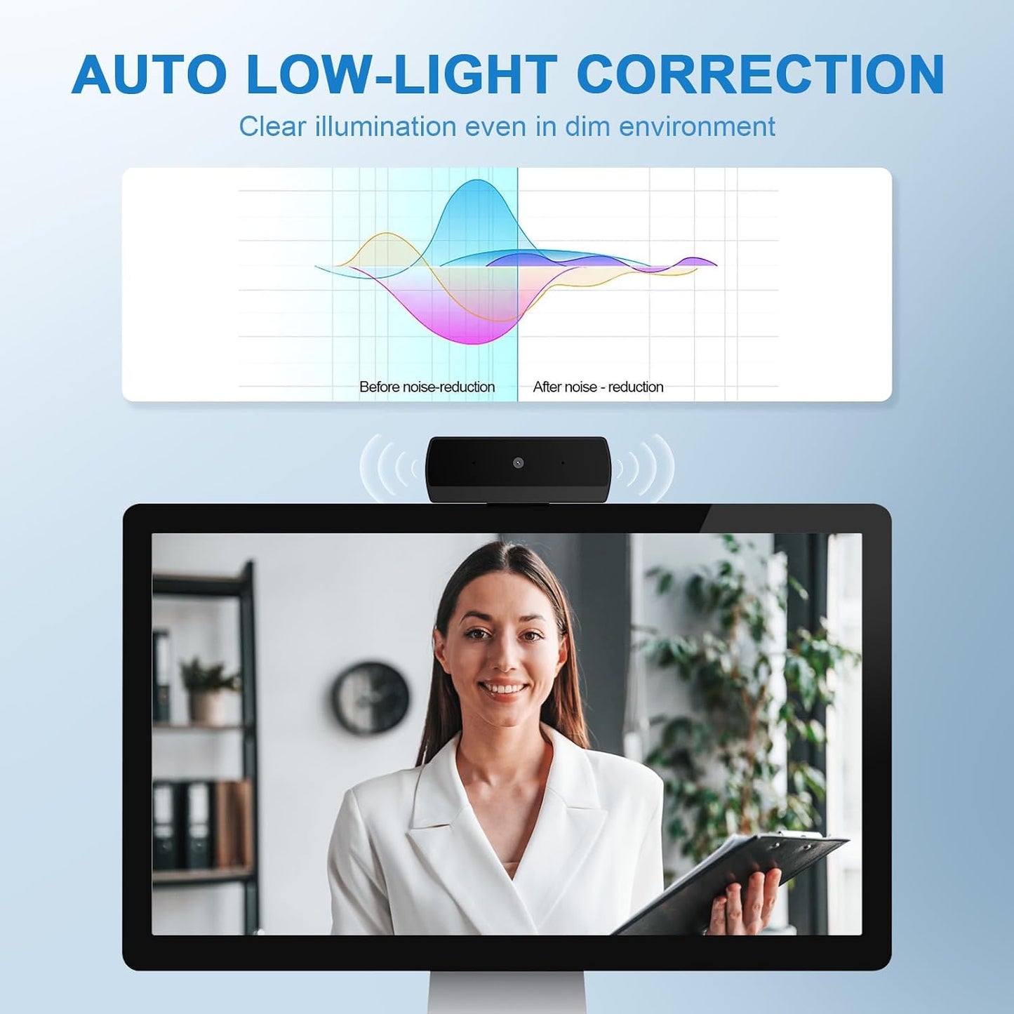 Diccik 1080P Webcam with Microphone, Full HD Web Camera for Desktop Computer and Laptop USB Computer Camera for PC Pro