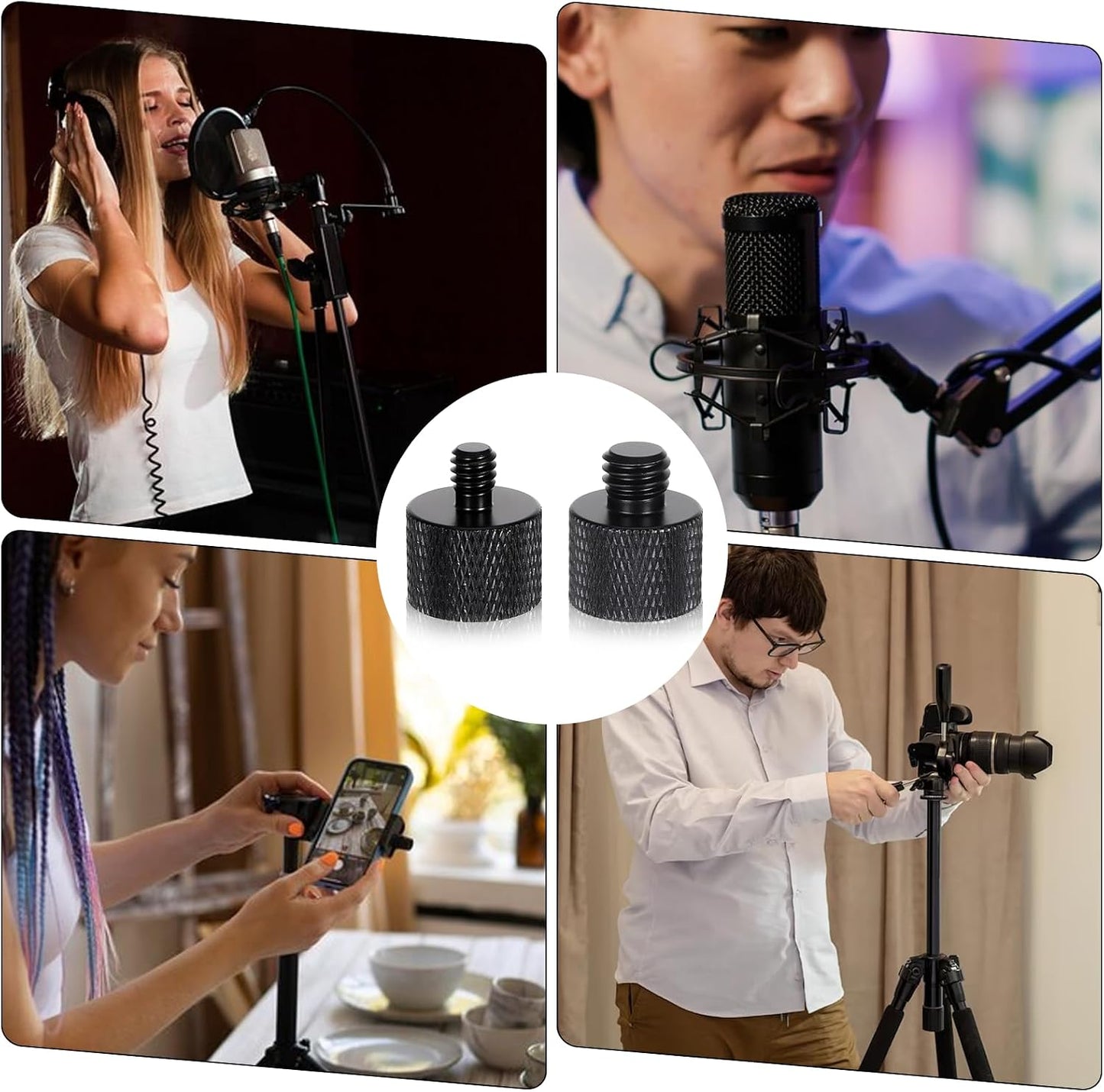 Xthrotsenk 2pcs 1/4 3/8 3/8 1/4 1/4 3/8 3/8 1/4 Set to & to Camera Tripod Adapter Tripod Screw Adapter Male to Female