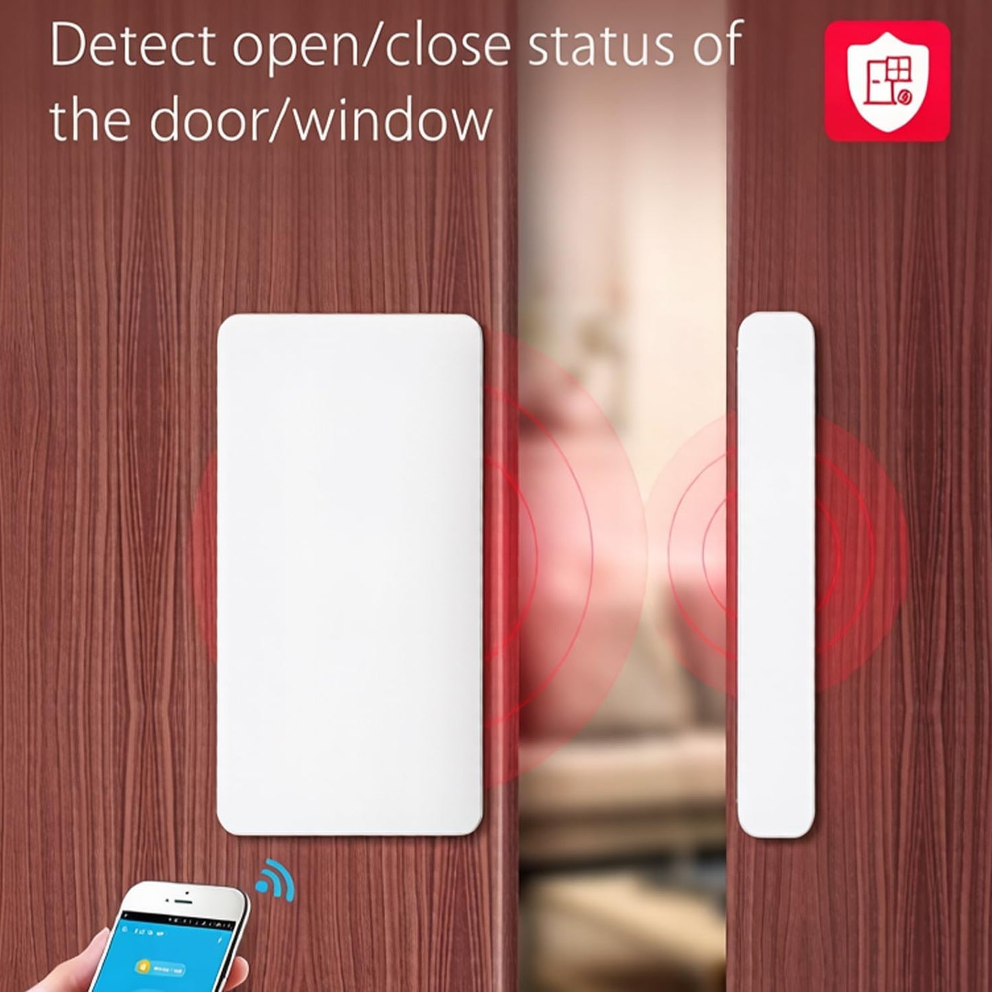 EACHHAHA Mini Door Sensor, Wireless Door Window Sensor for Home Automation, Works with APP, Zigbee Door Sensor, No Hub