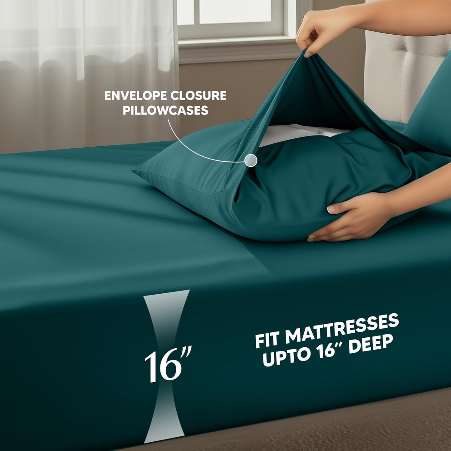 Utopia Bedding Twin Sheet Set - Soft & Breathable 3-Piece Microfiber Bed Sheets | Oeko-Tex Certified (Teal Green)