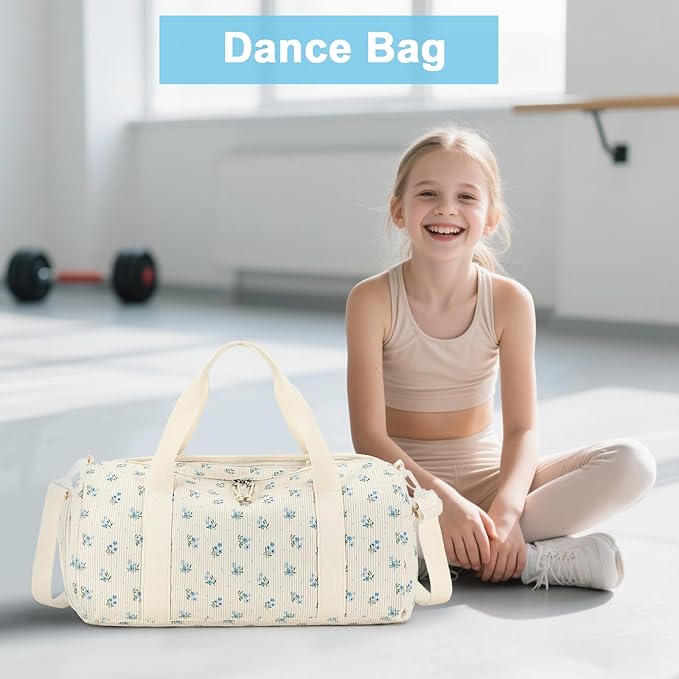 Duffle Bag for Gym Sports Women Girls Workout Travel Bag Weekender with Shoe Compartment and Wet Pocket