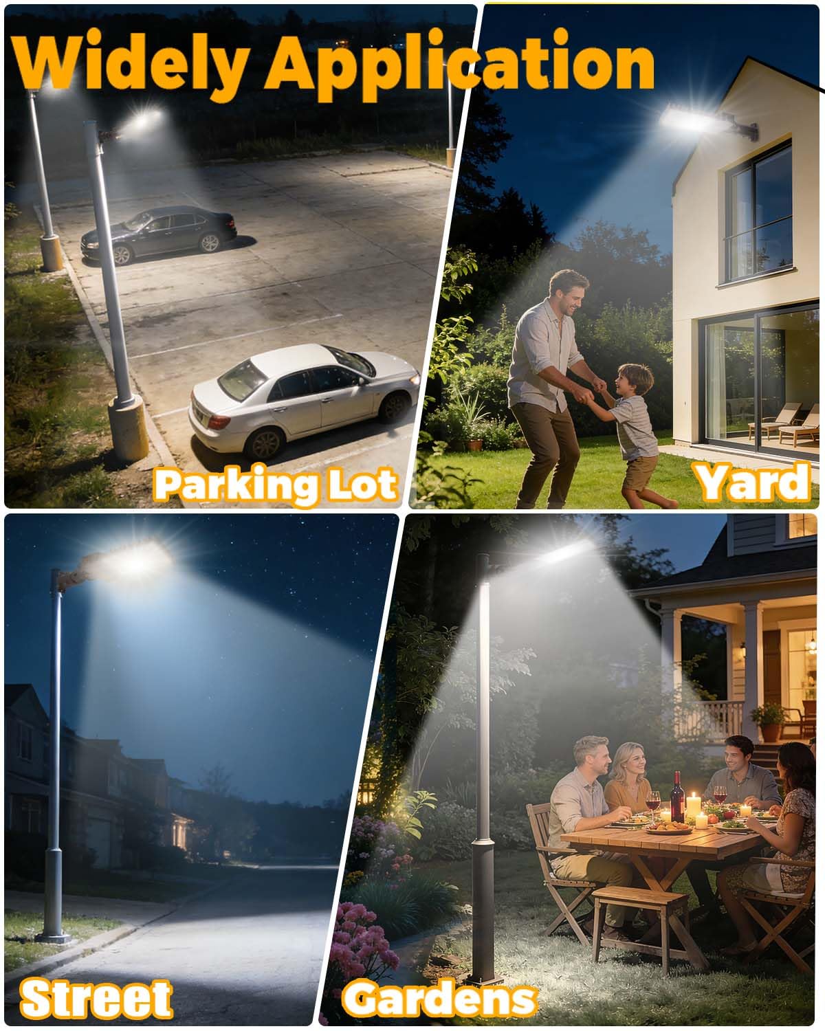 CLLIGHTING 300W Parking Lot Light: 160lm/W 5000K Arm & Slip Fitter Mount LED Parking Lot Lights for Commercial - IP66 Waterproof Rating LED Pole Light for Parking Area with 48000LM 2PACKS