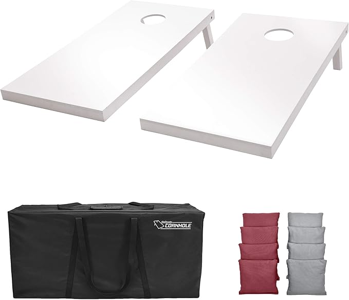 GoSports 4 ft x 2 ft Regulation Size Wooden Cornhole Boards Set - Includes Carrying Case and Over 100 Optional Bean Bag Colors