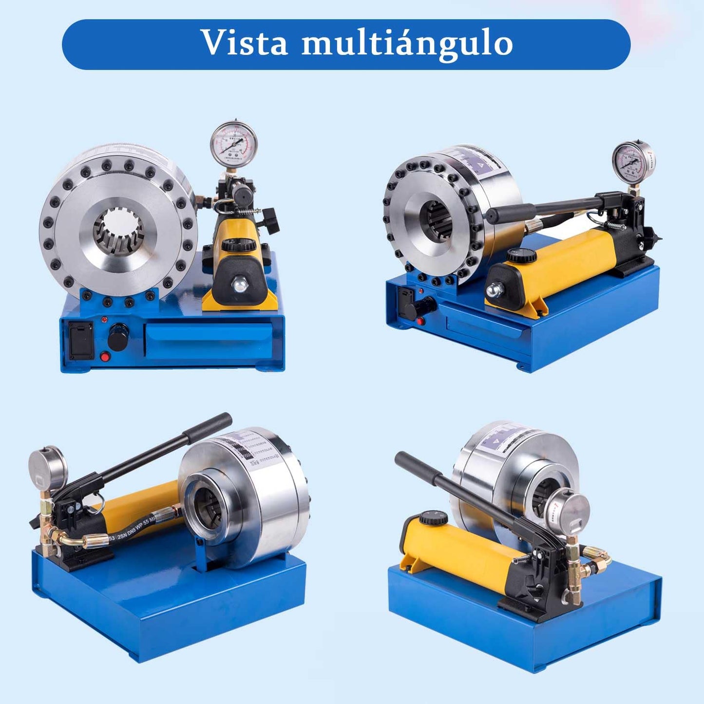 Hose Crimper with 8 Drill Sets,Hydraulic Manual Crimping Machine,Single and Double Braided Hose Crimper with Diameters 0.25 to 1 Inch (1000 Tons)