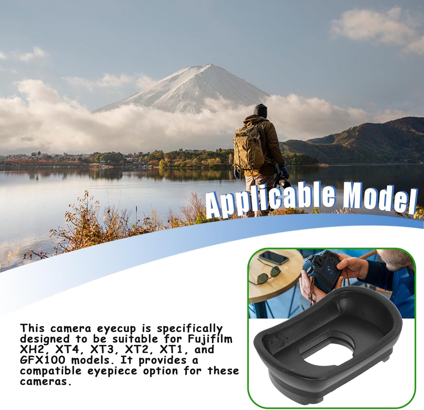 lvifloae XH2 XT4 XT3 XT2 XT1 XT4 XT3 XT2 XT1 GFX100 Camera Eyecup Eyepiece Viewfinder Eye Cup for Replaces
