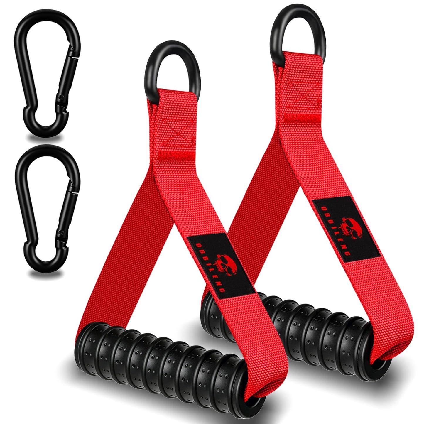 Obbilenc Heavy Duty Gym Workout Handles - Strong, Non-Slip & Comfortable Rubber Exercise Grip Attachments, Replacement Fitness Equipment Accessorys for Cable Machine, LAT Pulldown and Resistance Band