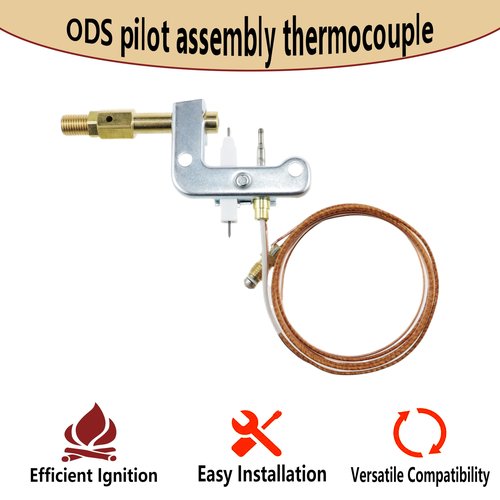 Irnyso Replacement combustor Heaters Propane Gas Wall ODS Pilot Assembly thermocouple Lighter 120630-02 fits Vanguard Comfort Flame Glo-Warm Cozy Heat Kozy World Pro Com Desa International etc