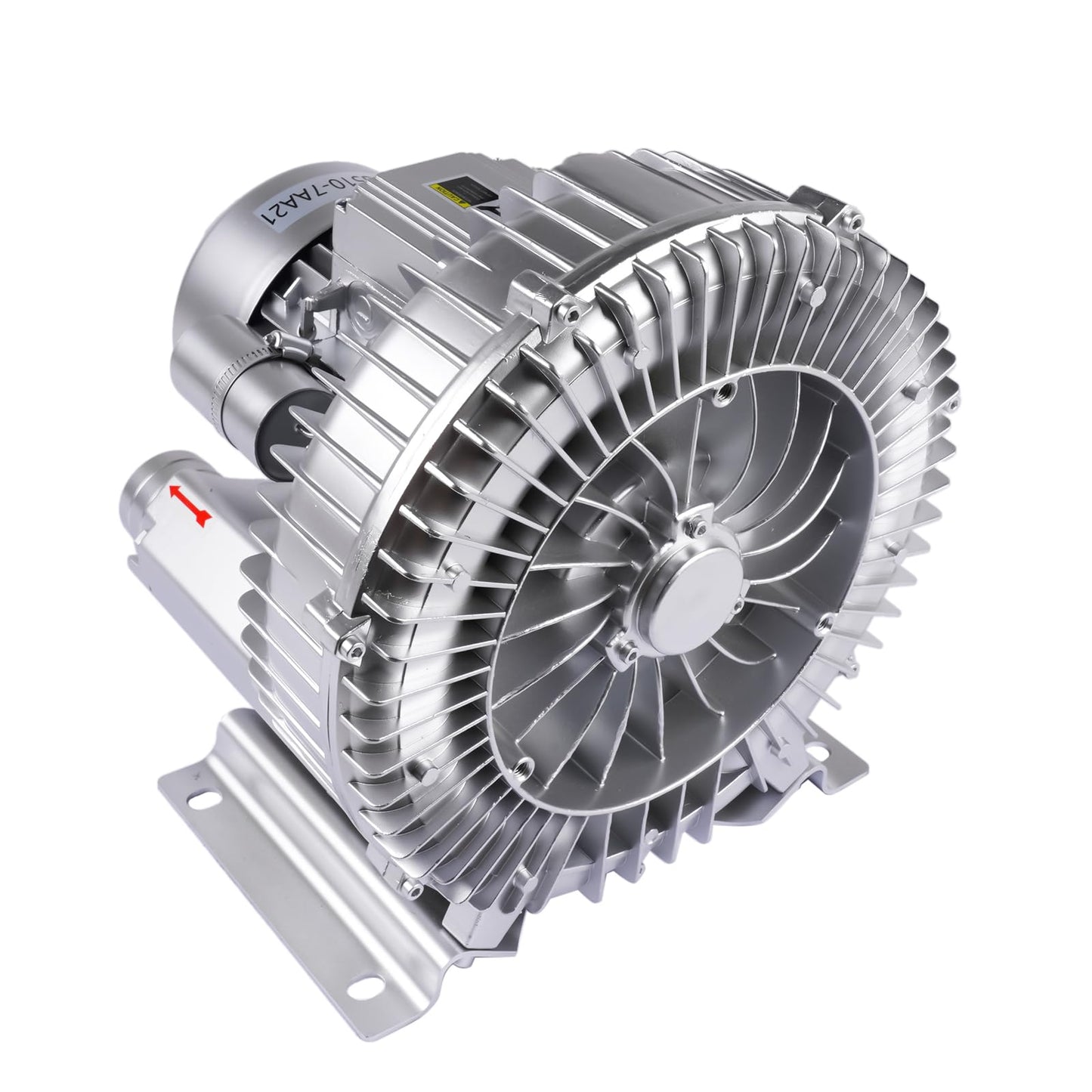 TEKKOAUTO Industrial Vacuum Pump for Factory Ventilation Dust Removal, 220V/380V AC Three Phases Regenerative Blower, 1.5KW, Maximum Rated Airflow 263m³/h (155CFM)