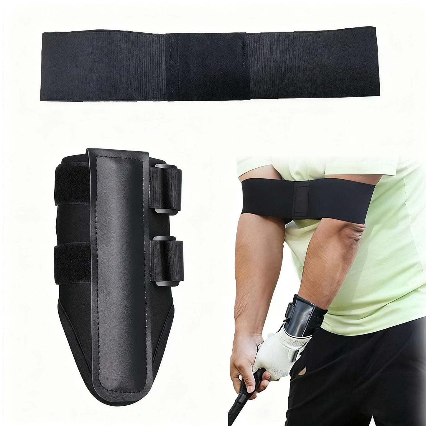 TOTITOM Golf Wrist Training Aid, 2 Pack Golf Swing Band and Golf Wrist Correction Trainer, Golf Grip Trainer for Beginners Arm Posture Correcting