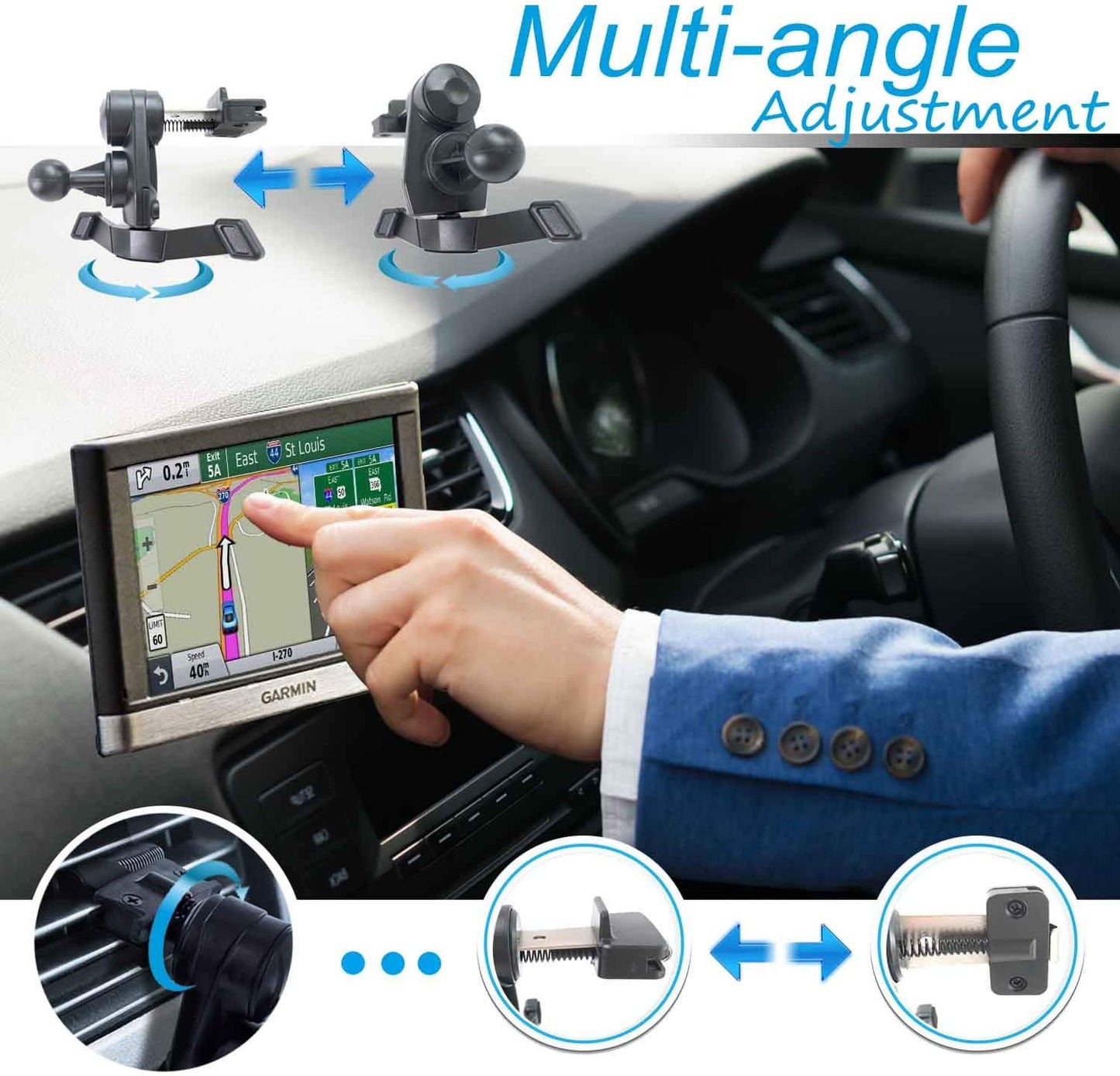Randconcept Garmin Air Vent GPS Mount | Compatible with Nuvi, RV, Dezl, Drive, Drivesmart, Driveassist and More