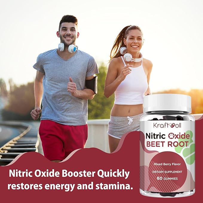 Beet Root Gummies 6000mg ??Nitric Oxide Booster with Grape Seed, Pomegranate, Vitamins C & B12 ??Nitric Oxide Supplements for Men ??Mixed Berry Flavor ??60 Gummies