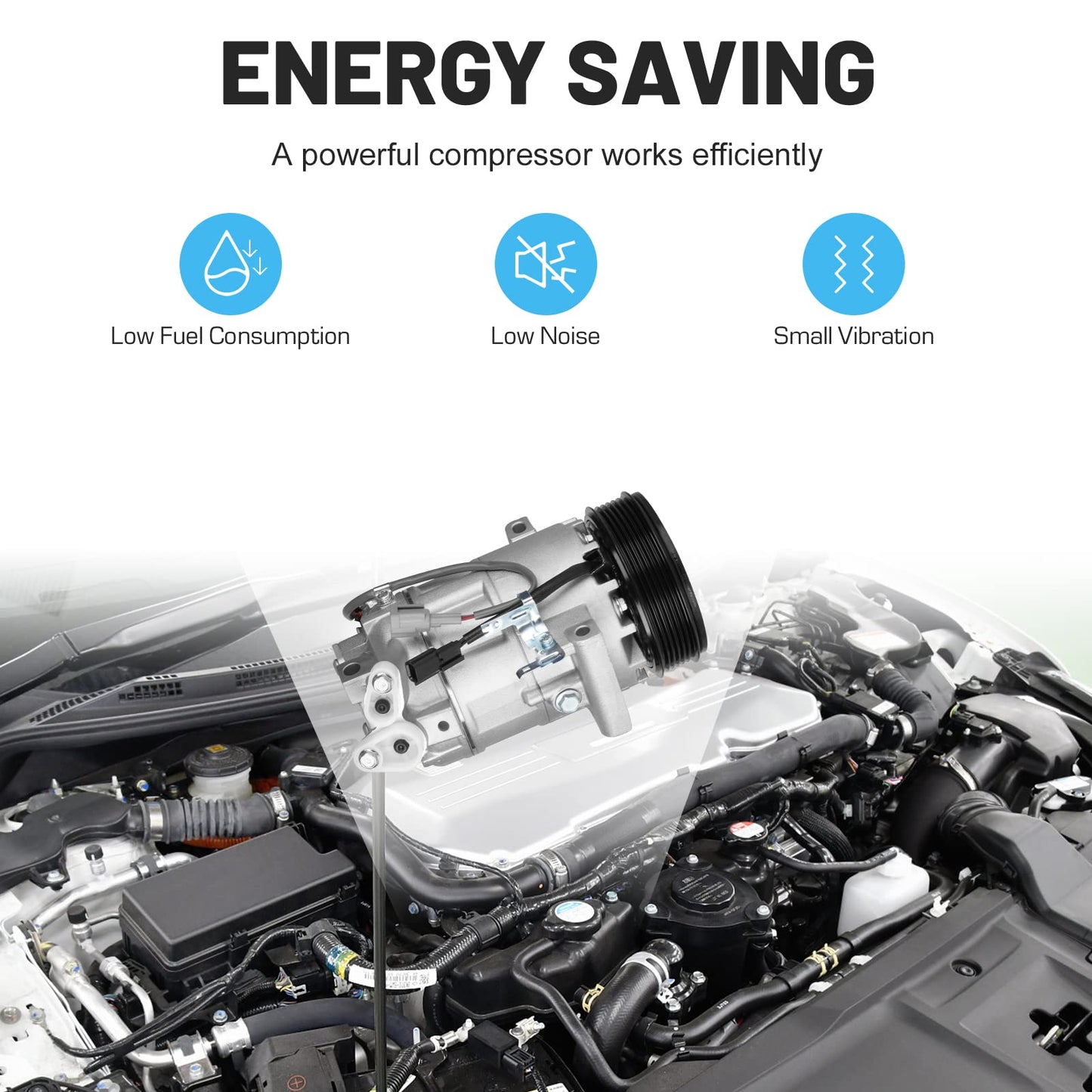 New AC Air Condition Compressor with Clutch for 2013-2015 Nissan Tsuru 1.6 1.6L, 13-15 Nissan Sentra 1.8 1.8L 97585 98585
