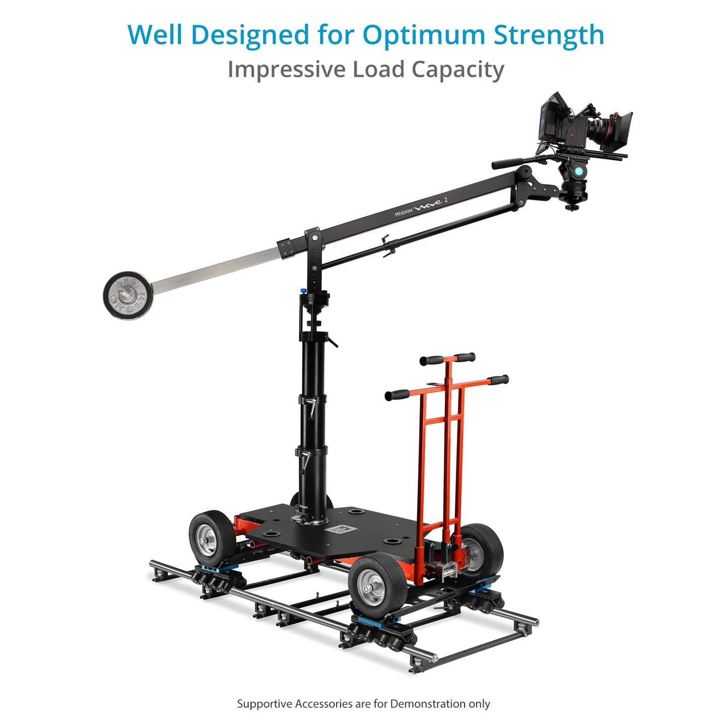 PROAIM Bull 18-34” Telescopic Bazooka for Camera Dolly, Jib/Crane & Other Heavy Camera Setups. Quick Height Adjustment - Gas Rise, Euro/Elemac Mount. Stable & Solid, Payload: 20-45kg (BZ-BULL-01)