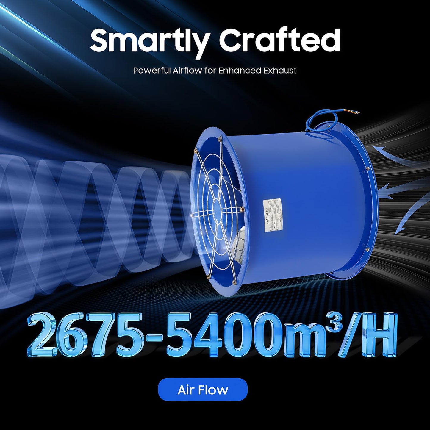 TBVECHI 16" Explosion-Proof Axial Fan - 1.5HP IP55 Aluminum Ventilation Blower for Paint Booths/Factory Workshops, 3800CFM Duct Fan with Anti-Spark Motor & UL Compliance ATEX Certified