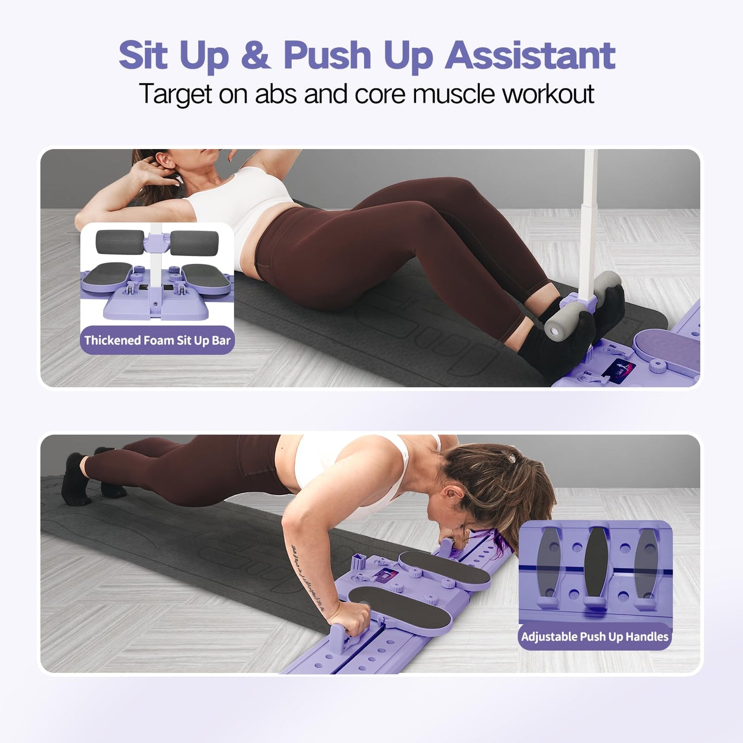 KESHWELL Ab Machine,Thigh Leg Exerciser,Sit Up Exercise Equipment for Man & Women,Pelvic Floor Exercise Devices for Home,Multifunctional Workout Equipment with Resistance Bands for Weight Loss