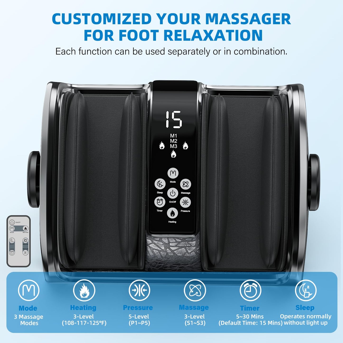 CARESKYpro HSA Eligible FSA Shiatsu Foot Massager with Heat for Neuropathy and Pain Relief, 3 Heat Therapy, 5 Intensity Deep Kneading, Rolling for Calf-Feet-Arm Relaxation, Plantar Fasciitis