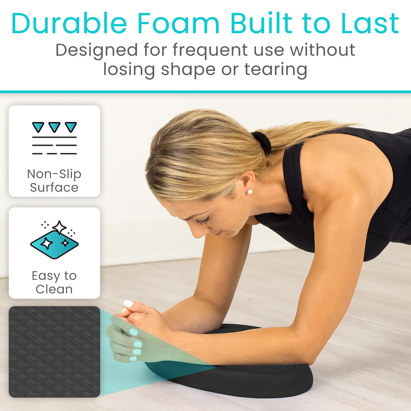 Vive Balance Pad - Physical Therapy Foam Stability Trainer - Non-Slip Wobble Cushion for Exercise, Rehabilitation, Workouts, Yoga, Core Strength, Pilates - Device for Women, Men & Kids