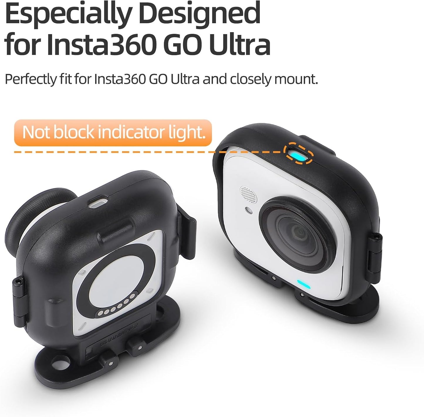 Sinyutia Insta360 1/4" Backpack Camera Cage for Go Ultra Accessories, Vertical Horizontal Extension Frame Adapter Mount