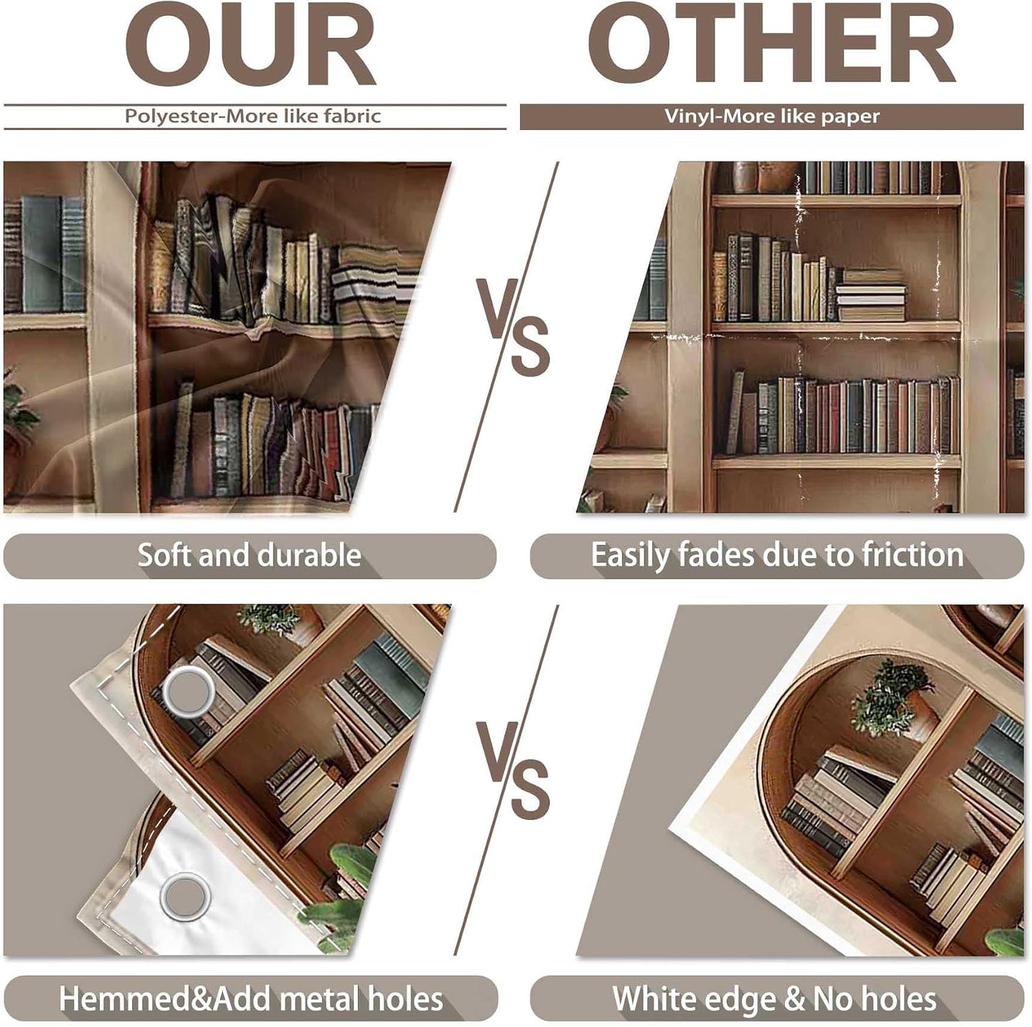 YCUCUEI 7x5ft Fabric Arched Bookshelf Backdrop School Library Books Modern Office Plants Video Conference Photography