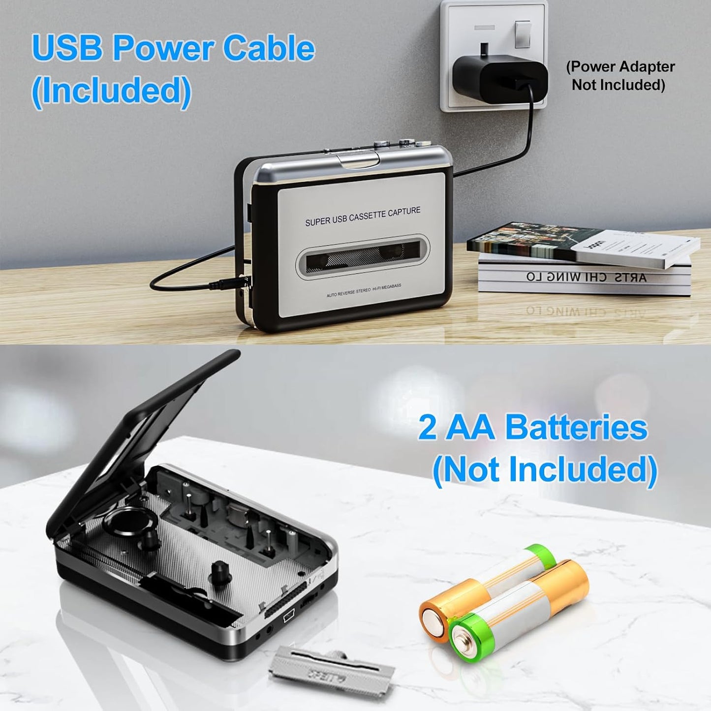 Cassette MP3 Personal Player, Convert Tape to Digital, Walkmaner Portable Tape Recorder with Auto-Reverse, Headphone