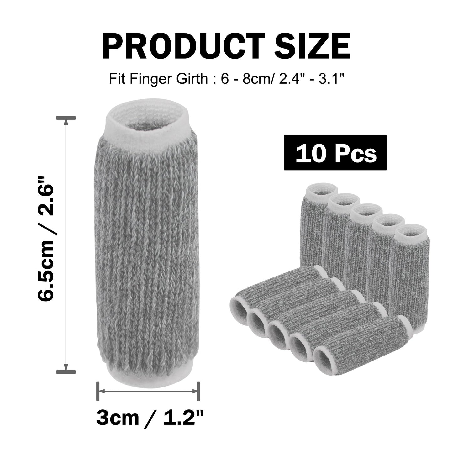 uxcell 10pcs Finger Protectors Splints, Compression Finger Sleeves Thumb Brace for Trigger Finger, Elastic Covers for Basketball, Breathable Finger Supporter 2.2" x 1"