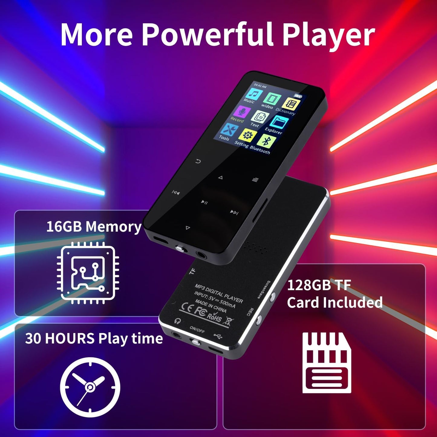 VelXurra 144GB Mp3 Player,Music Playe Portable Digital Music Player/Video/Voice Record/FM Radio/E-Book Reader/Photo
