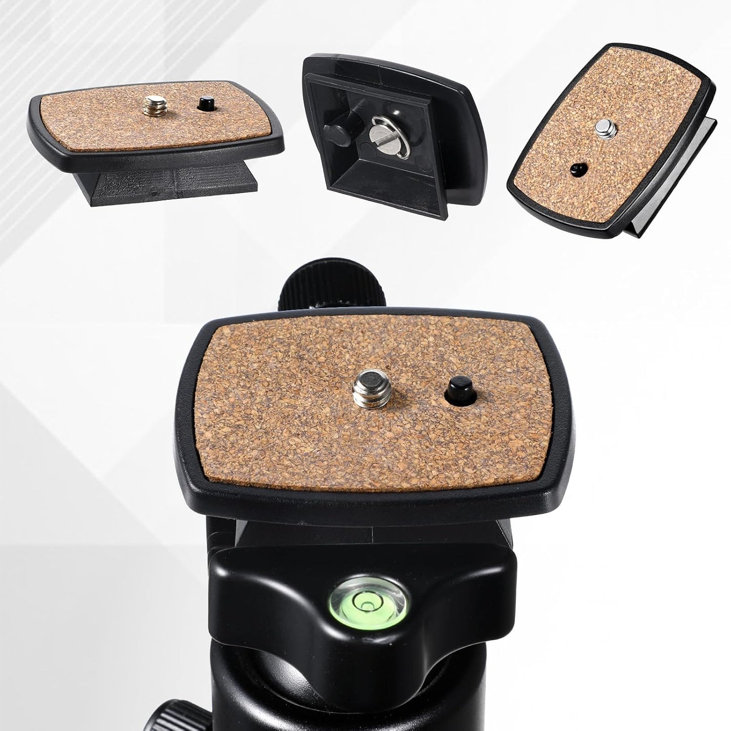 Josojoou 3PCS 43x43mm Universal Tripod Quick Release Plate, Wood Camera Tripod Mount Adapter with Screws, Camera