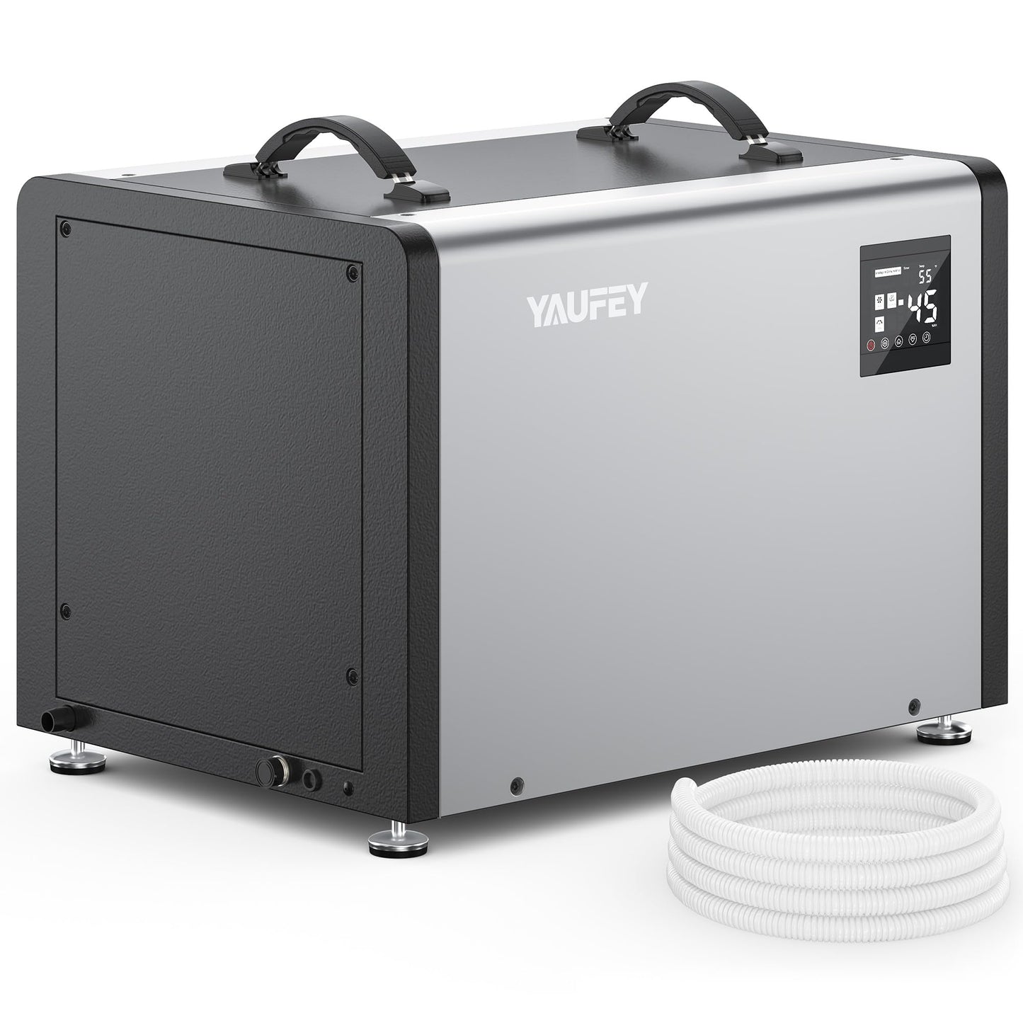 Yaufey 125 Pints Commercial Dehumidifier with Drain Hose for 6500 Sq.Ft. Crawl Space, Basement, Industrial, 10-90% RH Humidity Control, 24/7 Running Continuous Drainage, TUV Certified, 5-Yr Coverage