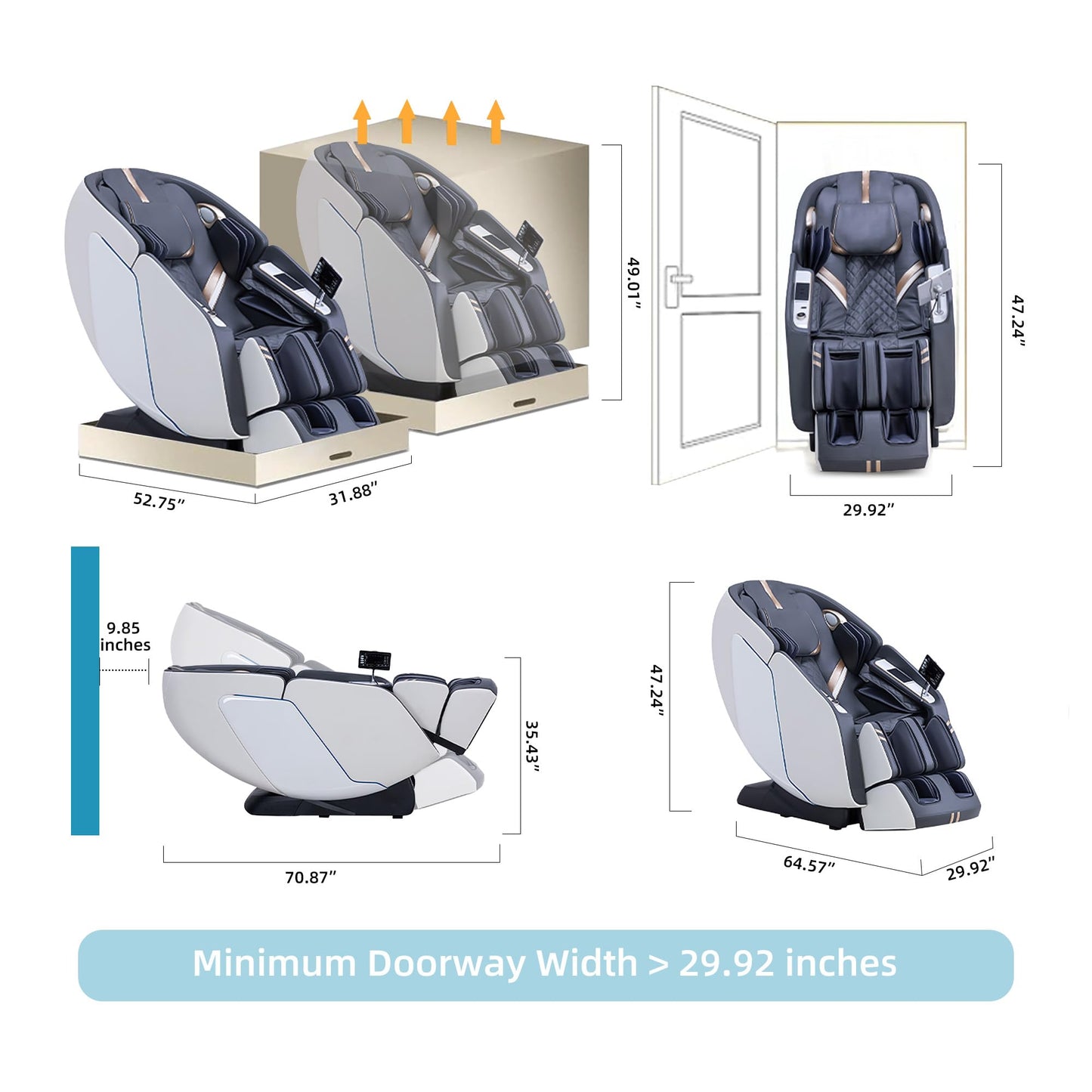 MassaMAX 4D Full Body Massage Chair for Daily Comfort Upgrade-Yoga Stretch, AI Voice Control, 55" SL Track, Zero Gravity, Extendable Footrest, 15 Modes, Foot Rollers, Waist & Calves Heating with Cover