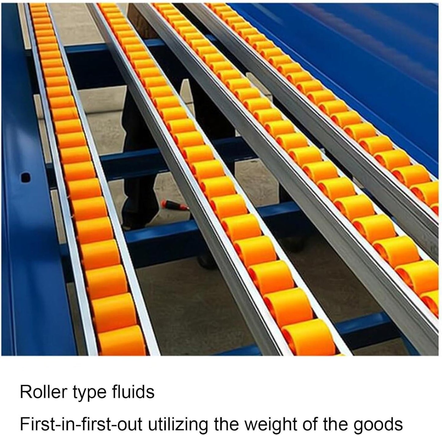 Light-Duty Conveyor for Warehouse Freight, Portable ABS Plastic Roller Table with 2 Slides, 200cm Long, Ideal for Factories and Material Handling Solutions