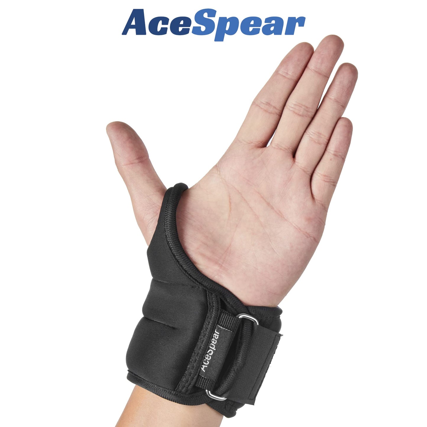 AceSpear Wrist Weights with Thumb Loops Lock for Men Women 1lb*2 2lbs*2 3lbs*2 Ankle Weights Weighted Gloves for Running Strength Training Walking Exercises (Black, 1 lb x 2)
