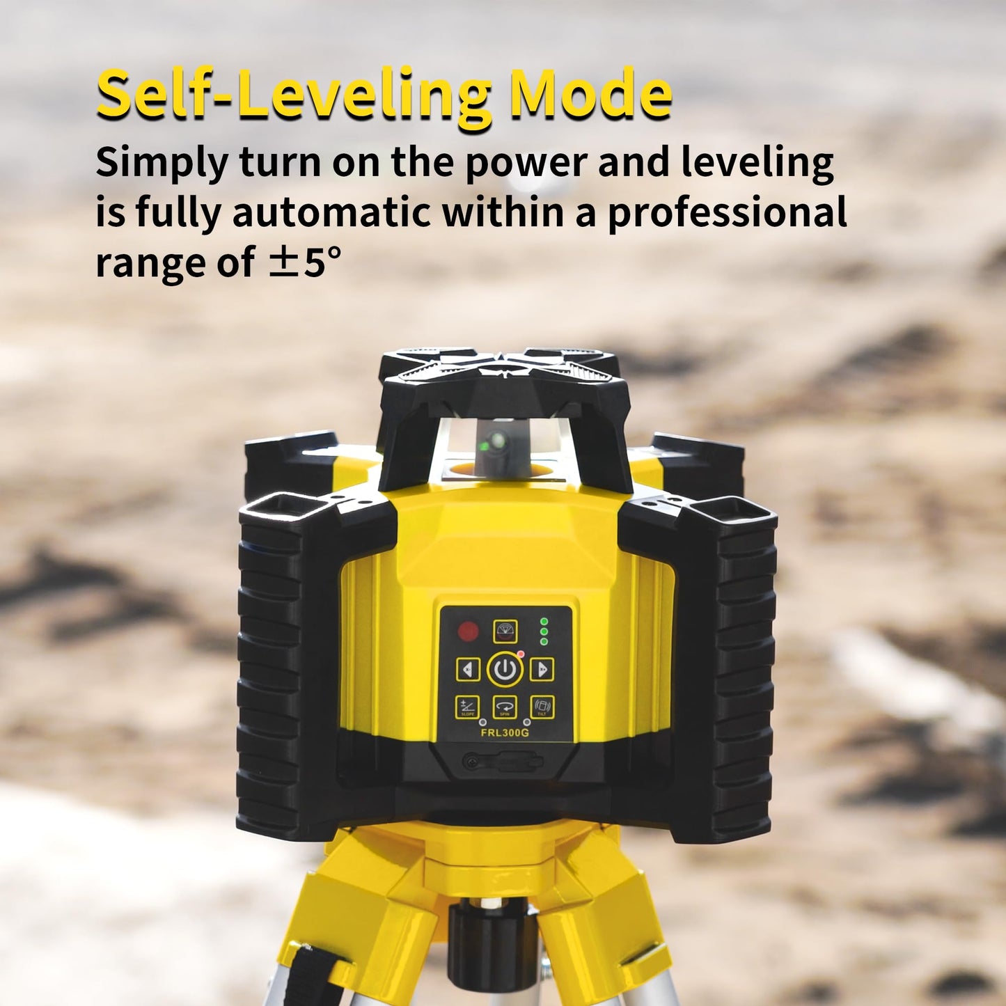 Firecore Self-Leveling Rotary Laser Level Kit, Horizontal/Vertical with Plumb Spot, 1969-Foot Range, Green Beam 360 Degree Construction Laser, Rechargeable Battery and Remote Control Included -FRL300G