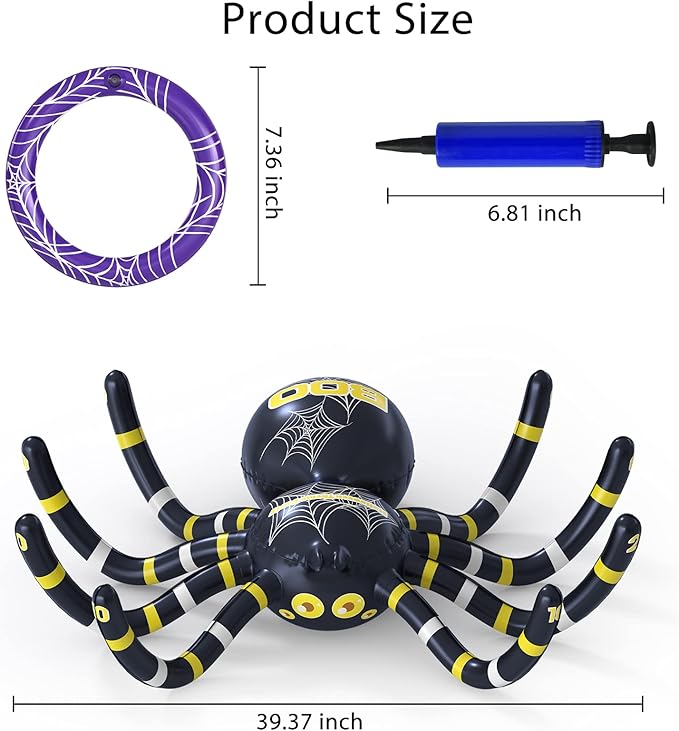 Garma Inflatable Spider Ring Toss Game for Kids' Halloween Party & Outdoor Fun