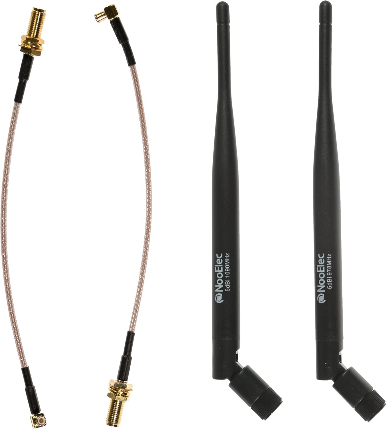 5dBi 1090MHz 978MHz NooElec ADS-B Discovery (High Gain) Antenna Bundle - & Antenna Bundle for SMA and MCX-Connected
