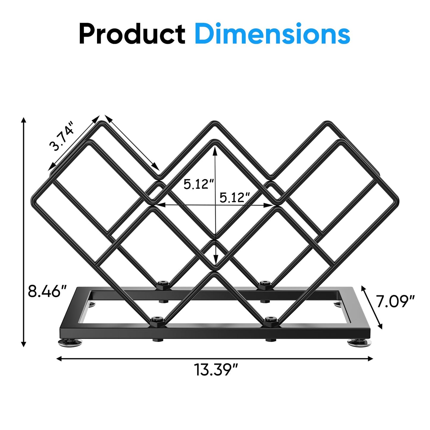 POKIPO Countertop Wine Rack - 7 Bottles Metal Small Wine Rack Wine Bottle Holder Storage Space Saving for Home Kitchen Bar Tableop Cabinet Pantry