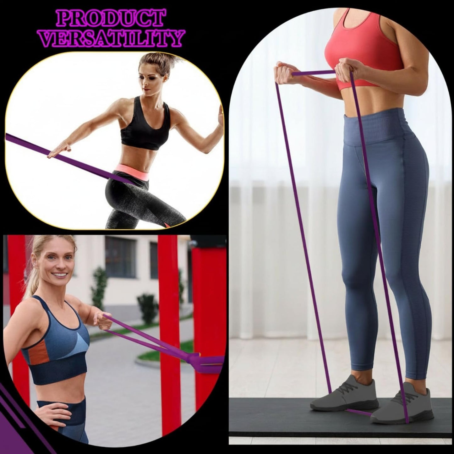 Foilswirl 16 Pcs Resistance Bands 35-85 lbs Pull up Assistance Bands Exercise Workout for Working Out Muscle Training Therapy Muscle Training Men and Women (Purple)