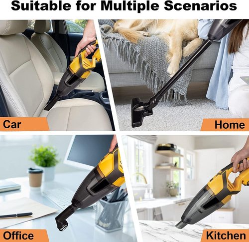 MORCLIN 120W Cordless Handheld Vacuum Cleaner Compatible with DeWalt 20v Max Battery (Tool Only) Portable for Hard Floor Carpet Car Pet Hair Cleaning