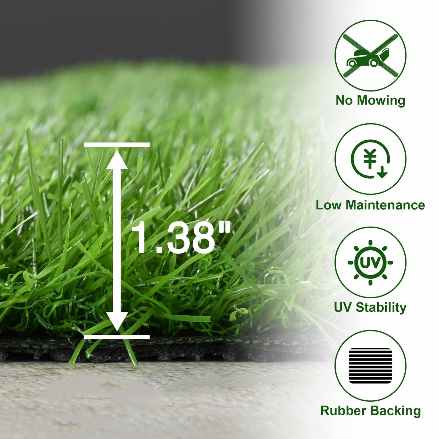 Yescom Sports Sled Strips Turf Gym Turf Flooring for Weight Sled Push Gym Equipment Outdoor Indoor Use 33'x3'(100 Sq.Ft) 1.38" H