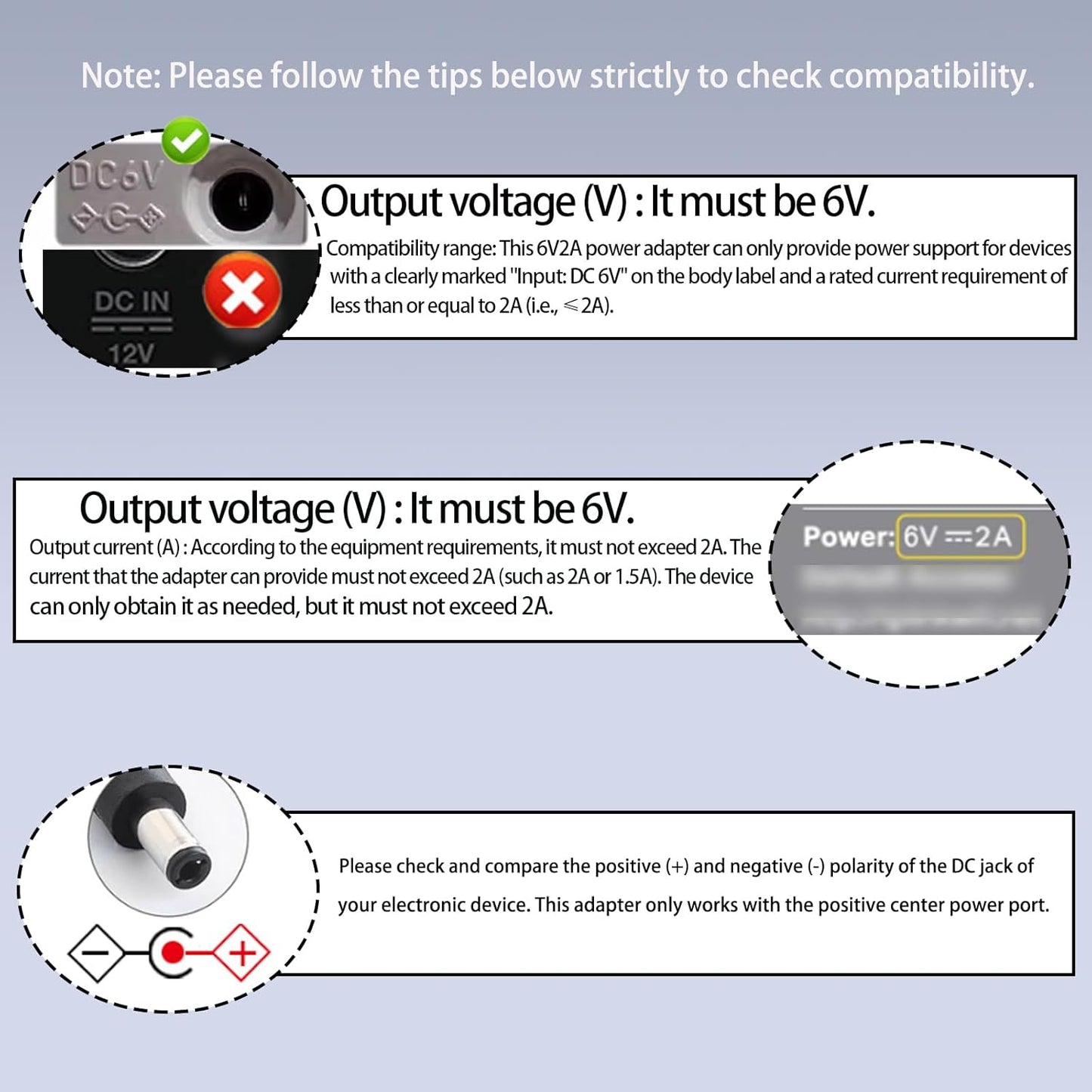 FSQWUR 6V 6Volt 6V 8 100mA 300mA 400mA 500mA 600mA 700mA 800mA 900mA 1000mA 1500mA 2000mA Power Supply AC Adapter DC