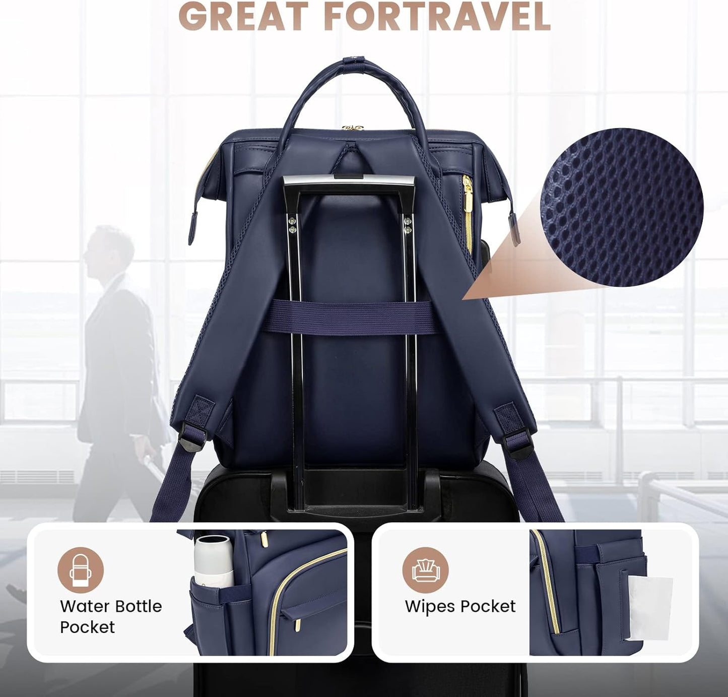 Backpack 15.6 inch,Travel Backpack Backpack Backpacks LOVEVOOK Leather Laptop for Women Purse Nurse Teacher Computer