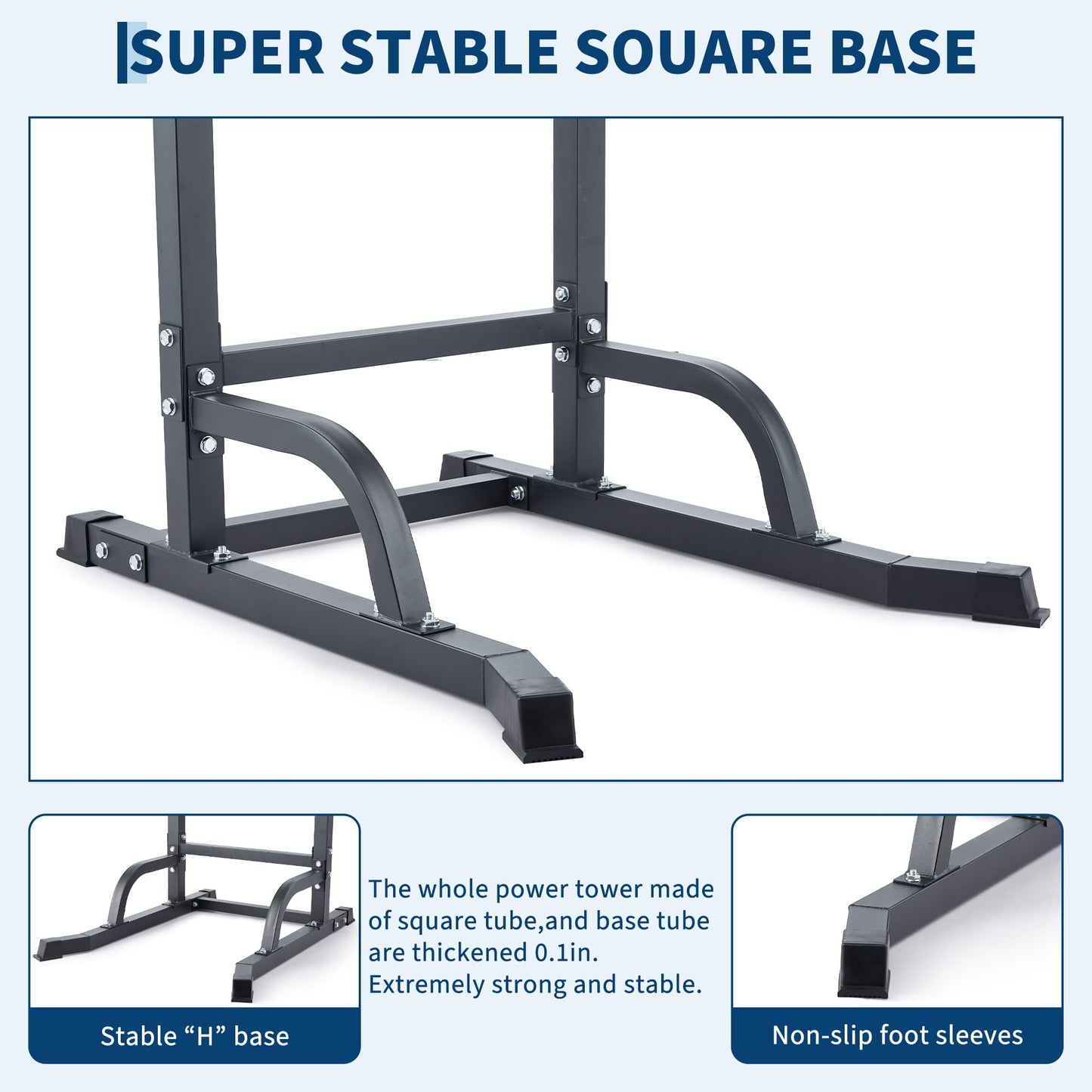 Free Standing Power Tower Pull Up Bar and Dip Station,Adjustable Strength Training Pull-Up Bars for Full Body Workout, Multifunction Dip Station Home Gym for Pull-Ups, Dips, Push-Ups, Leg Raises