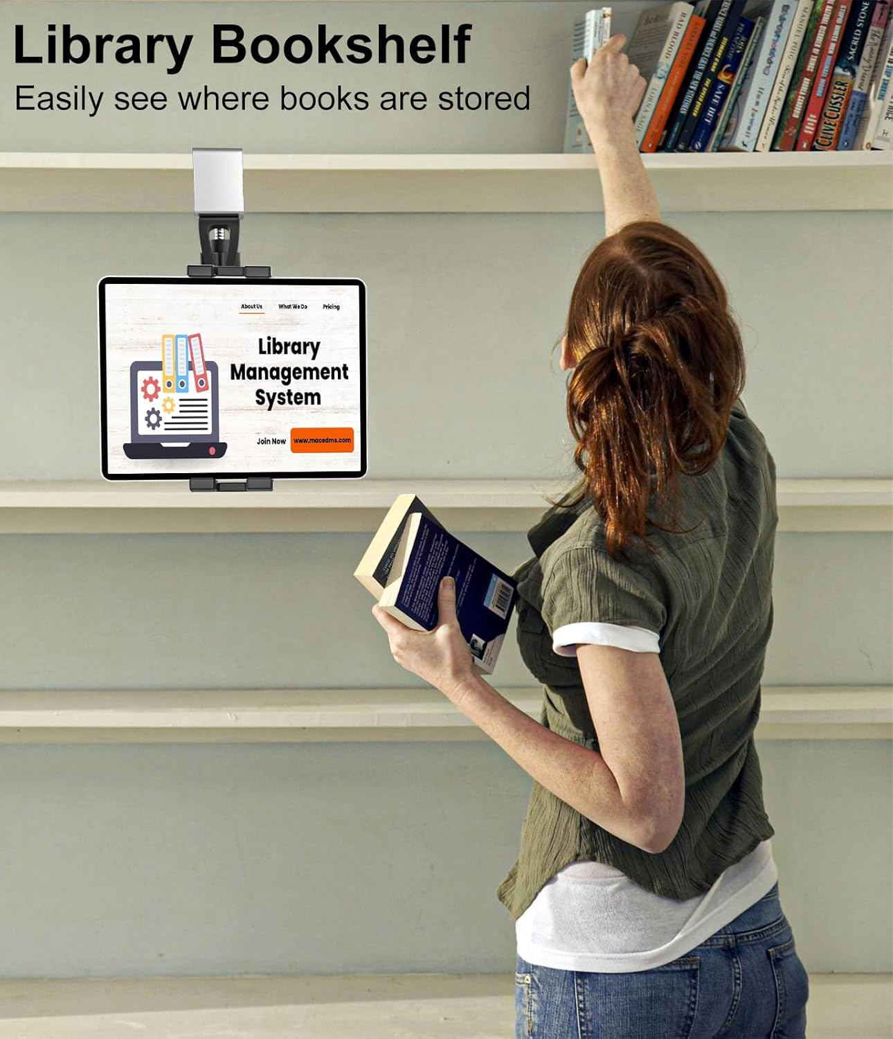 GDZN 360 11 12.9 4-13" Kitchen Cabinet Tablet Holder, [C-Shaped Metal Clamp] Under Cabinet Tablet Mount with Rotation