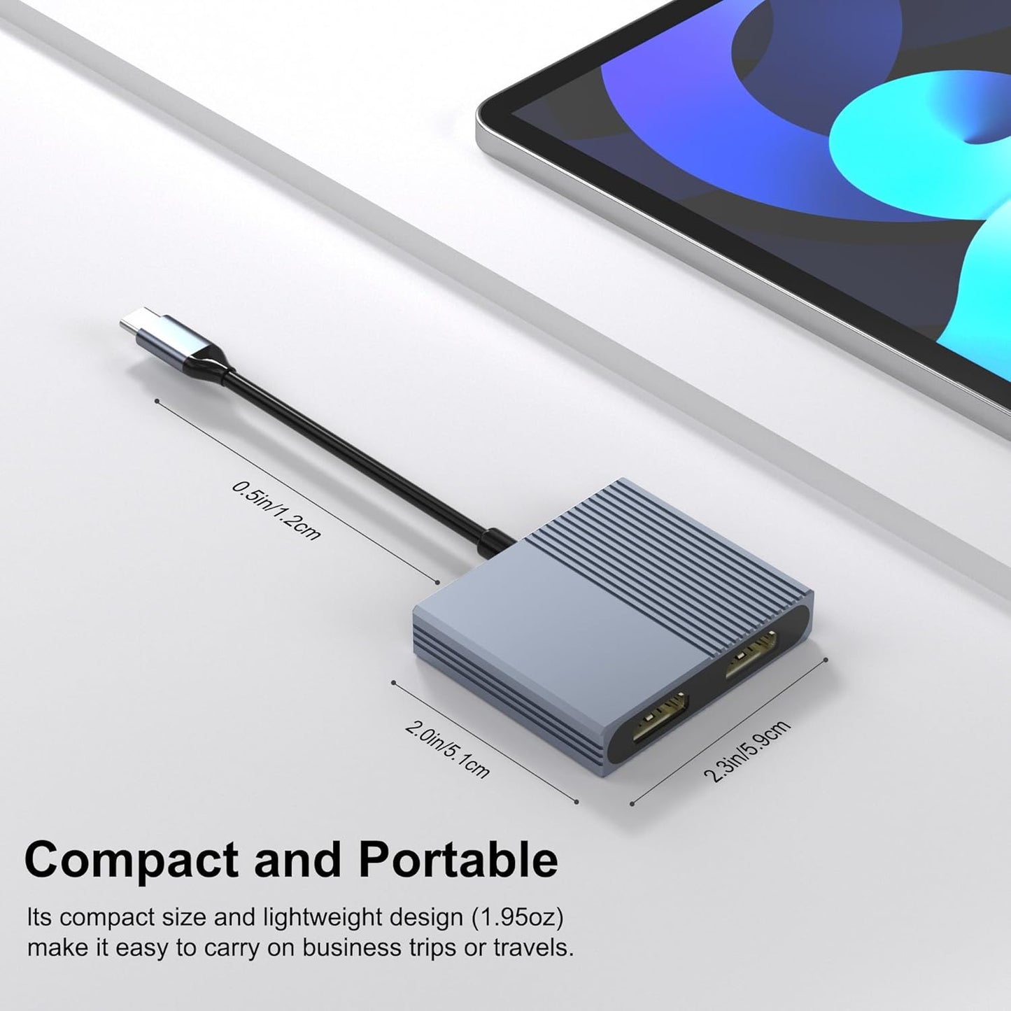 Movcle 4K 2 Docking Station Dual Monitor, USB C Docking Station, HDMI Splitter Extended Display, Dual HDMI Adapter